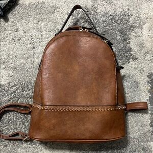 Brown Leather Backpack